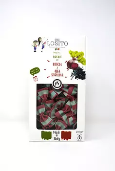 Макароны из пшеничной муки Семолины Дурум с красной свеклой/спирулиной/яблоком Casa Losito