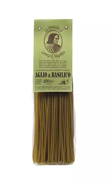 Макароны из пшеничной муки Семолины Дурум с чесноком и базиликом Linguine