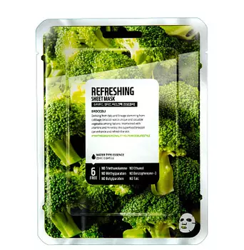Маска тканевая для лица БРОККОЛИ СВЕЖЕСТЬ SUPERFOOD SALAD FOR SKIN