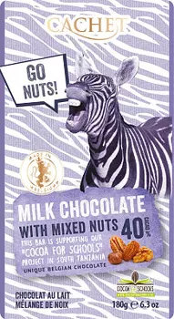 Молочный шоколад 40% какао из Танзании с орехами Сachet