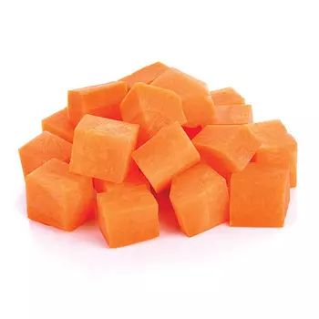 Морковь очищенная кубик 10мм в/у 1кг Мираторг
