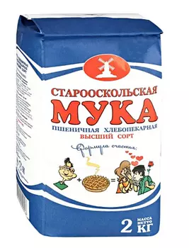 Мука синий мотив Старооскольская мука