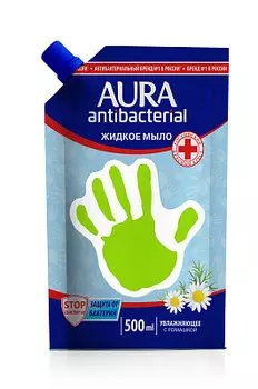 Мыло жидкое с антибактериальным эффектом Ромашка Aura
