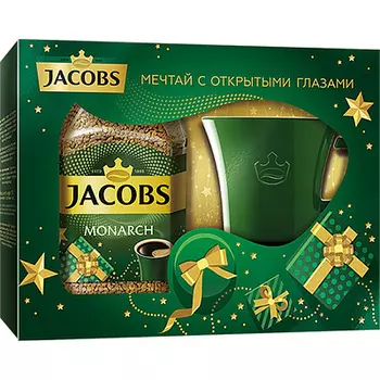 Набор кофейный кофе Jacobs Monarch/чашка с рисунком