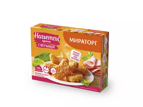 Наггетсы куриные с ветчиной 300г Мираторг