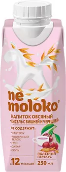 Напиток овсяный кисель с вишней и черешней обогащенный витаминами и минеральными веществами Nemoloko
