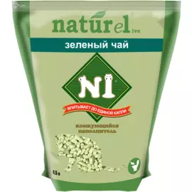 Наполнитель N1 NATUReL Зеленый чай Комкующийся 4.5л