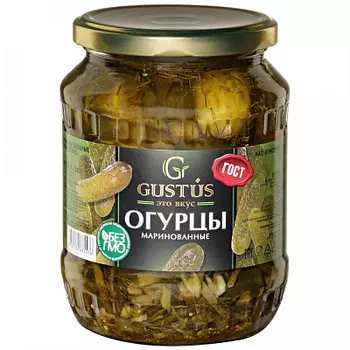 Огурцы маринованные 680г GUSTUS