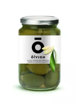 Оливки зеленые фаршированные миндалем Olvion