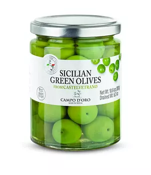 Оливки зеленые сицилийские "Campo D`oro" с косточкой