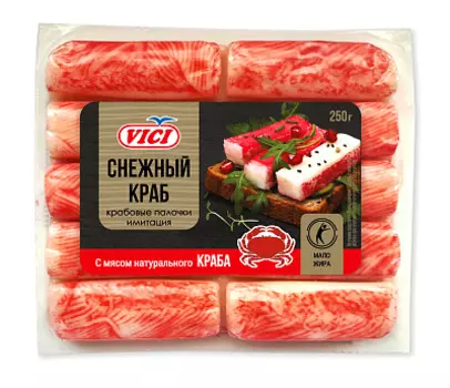 Палочки крабовые с мясом натурального краба VICI