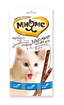 Палочки лакомство для кошек с лососем и форелью Мнямс