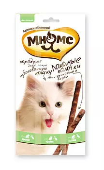 Палочки лакомство для кошек с уткой и кроликом Мнямс