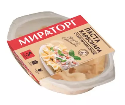 Паста карбонара с сыром и беконом 260г Мираторг