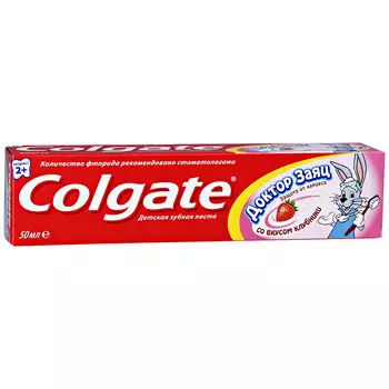 Паста зубная Доктор Заяц вкус Клубники Colgate