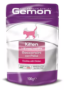 Пауч для котят кусочки курицы Gemon