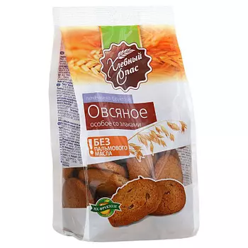 Печенье овсяное Особое со злаками на фруктозе Хлебный спас