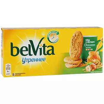 Печенье утреннее витаминное с фундуком/медом BelVita
