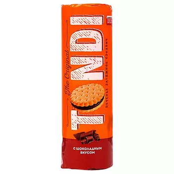 Печенье затяжное Сэндвич с шоколад.вк. 182г TONDI