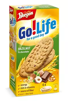 Печенье злаковое с фундуком и шоколадом Bergen
