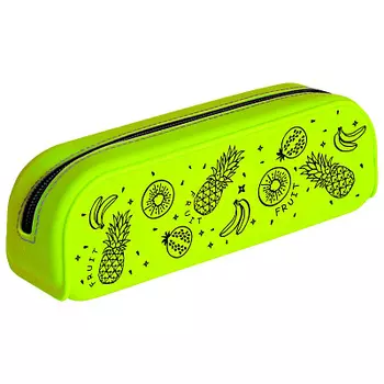 Пенал 200х50х60мм на молнии мягкий силикон FRUIT Hatber