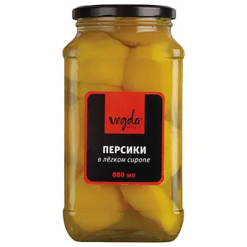 Персики в лёкгом сиропе Vegda