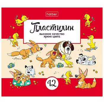 Пластилин 12цв.со стеком Веселые истории 180г Hatber