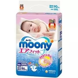 Подгузники до 5 кг 90шт NB Moony