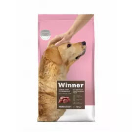 Полнорационный сухой корм с говядиной для взрослых собак средних и крупных пород 10кг Winner Мираторг