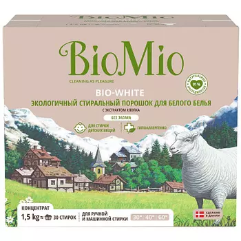 Порошок стиральный для белого белья Bio-White BioMio