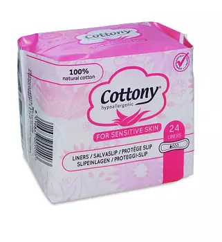 Прокладки ежедневные для чувствительной кожи в индивидуальной упаковке LINERS 24 шт Сottony