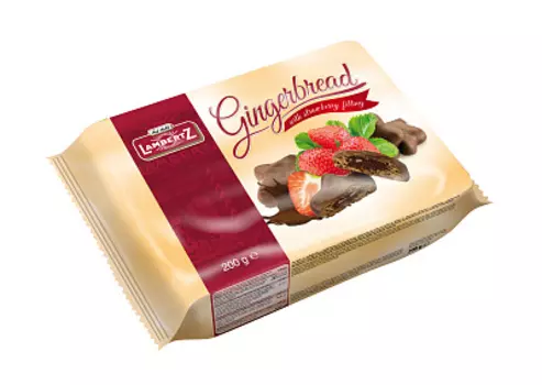Пряники c клубничной начинкой в шоколаде Lambertz
