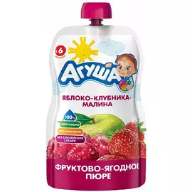 Пюре "Агуша" яблоко/малина/шиповник