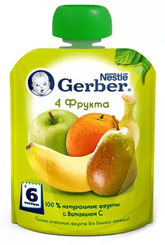 Пюре фруктовое 4 фрукта Gerber
