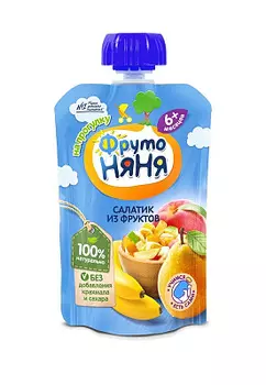 Пюре фруктовое салатик 4 фрукта ФрутоНяня