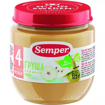 Пюре Груша 125г Semper