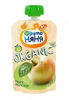 Пюре яблочное натуральное ФрутоНяня 0.09 кг.