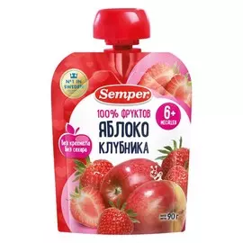 Пюре яблоко/клубника Semper