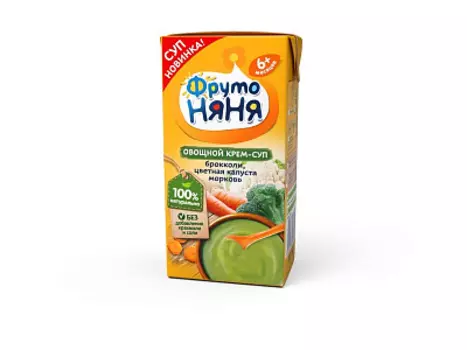 Пюре со сливками/овощной крем-суп из капусты брокколи/цветной капусты/моркови ФрутоНяня