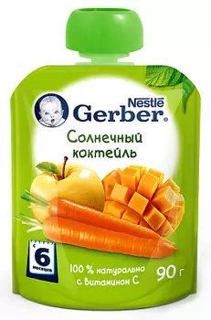Пюре "Солнечный Коктейль" Gerber
