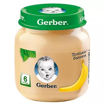 Пюре только банан без сахара с 6 месяцев 130 г Gerber