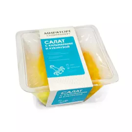 Салат с кальмарами и кукурузой