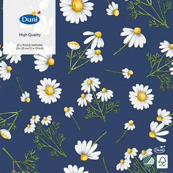 Салфетки 20шт 3сл DUNI PRETTY DAISY Blue