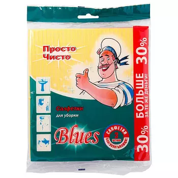 Салфетки д/уб Блюз 3шт ПростоЧисто