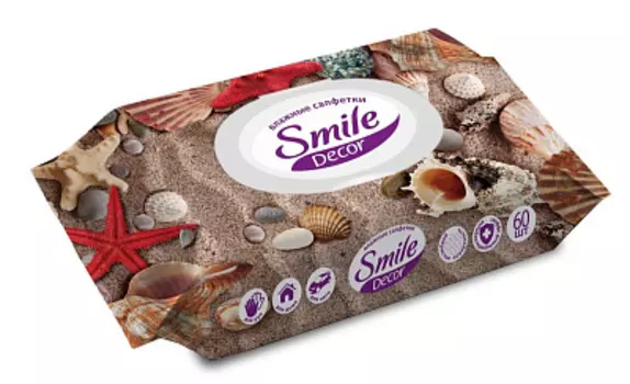 Салфетки влажные Decor color mix Smile Decor