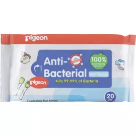 Салфетки влажные детские с антибактериальным эффектом 20 шт. Pigeon