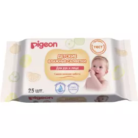 Салфетки влажные для рук и рта детские 25 шт. Pigeon