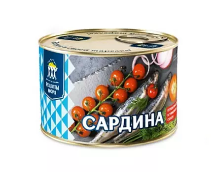 Сардина атлантическая в томатном соусе 240г Рецепты Моря