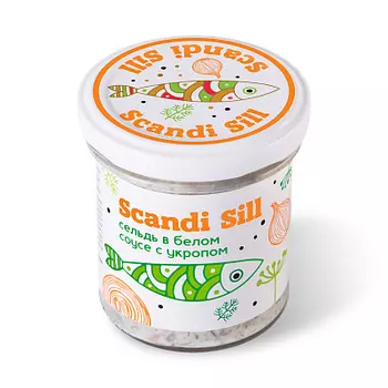 Сельдь филе-кусочки Скандинавская в белом соусе с укропом Меридиан