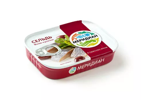 Сельдь филе кусочки в красном вине Меридиан